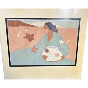 Southwestern Ceramic Wall Art Tile Squash Blossom Summer Jacqueline Rochester